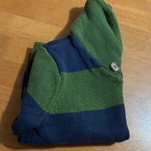 Greendog Kids Striped Navy and Green Cardigan